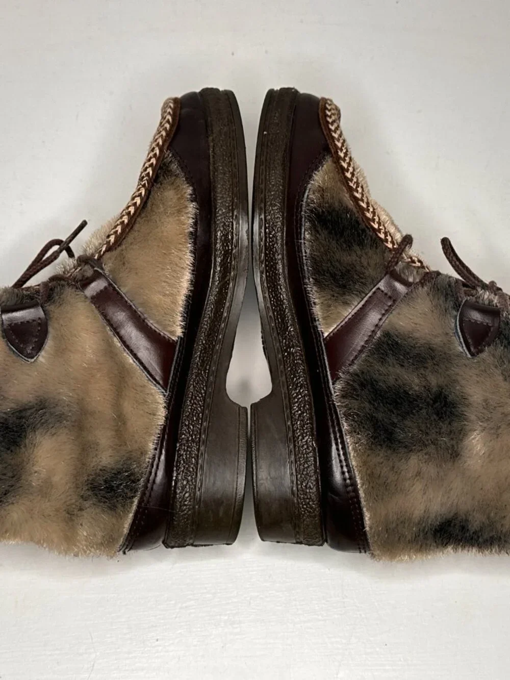 Yodelers Vintage Fur Accent Boots Women Size 6